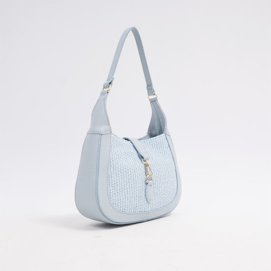 Sac à mains bi-matière en rafia 74811261