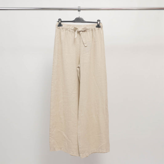 Pantalon large en lin naturel  TDM23825