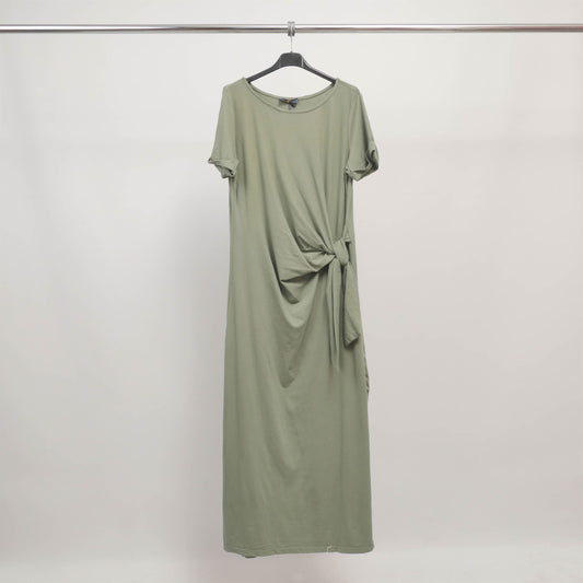 Robe longue nouée à la taille en coton stretch – TDM23525