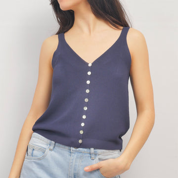 Débardeur côtelé à boutons nacrés – SVD6134