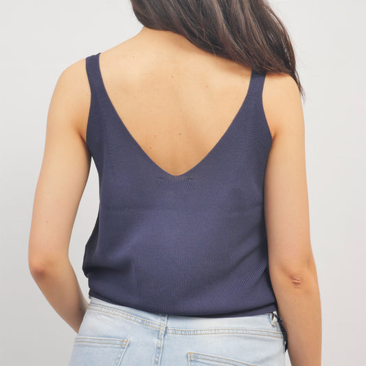 Débardeur côtelé à boutons nacrés – SVD6134