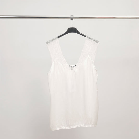 Débardeur satiné dentelle dos V - WC22610