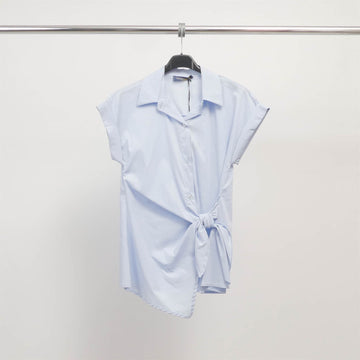 Chemise nouée sans manches col tailleur – TDM17824-2