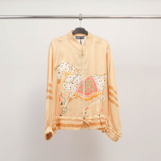 Veste zippée imprimé cheval esprit foulard – KD8807VS-5