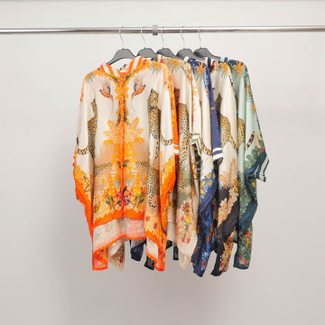 Tunique imprimée jungle en satin fluide – KD8820VS-4