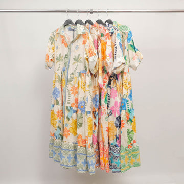 Robe longue chemisier imprimé floral en coton – KD8369CO