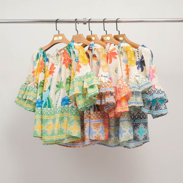 Tunique brodée épaules dénudées KD8738CO-3