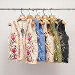 Load image into Gallery viewer, Multicolor embroidered quilted vest KD8918