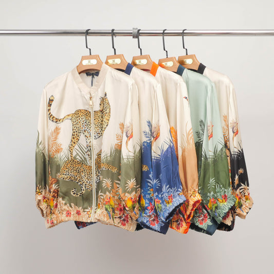 Veste zippée imprimé jungle léopards KD8830VS