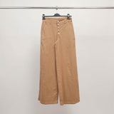 Pantalon large boutonné à taille haute CVA824726