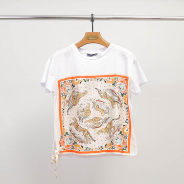 T-shirt imprimé foulard guépards  KD8828-7