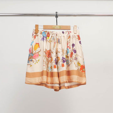 Short fluide imprimé floral soie-viscose KD8320VS-6