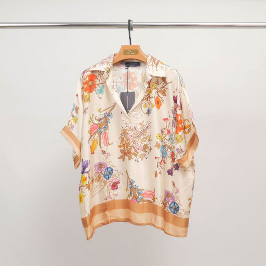 Tunique fluide imprimé floral soie-viscose KD7607VS-6