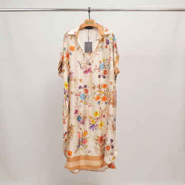 Robe fluide imprimé floral soie-viscose KD6917VS-6