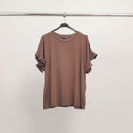 Charger l'image dans la galerie, T-shirt manches volantées en coton stretch CM54449
