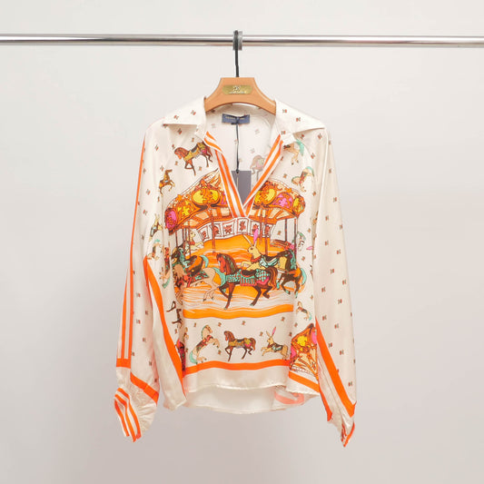 Blouse imprimé manège KD9085VS-6