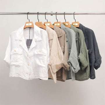 Chemise en lin manches retroussées YX89382