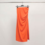 Load image into Gallery viewer, Draped midi skirt in stretch cotton TDM59723-2