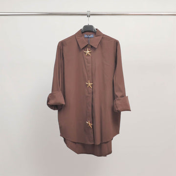 Chemise ornée boutons étoile de mer  TDM50320-18