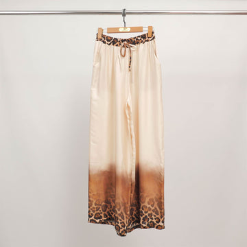 Pantalon fluide imprimé léopard ceinture élastique  KD6637VS-23