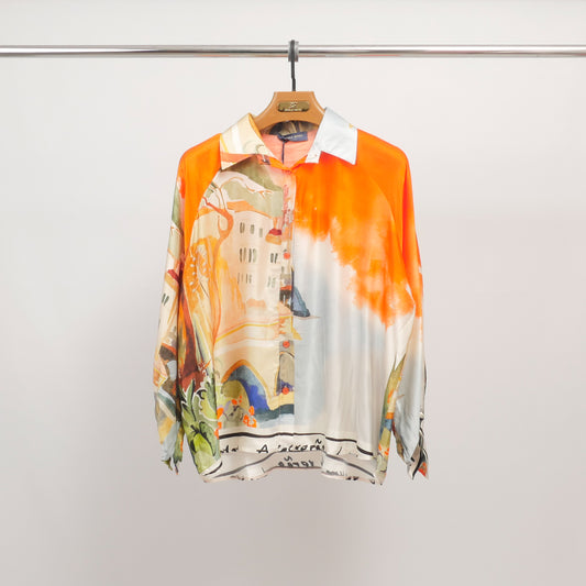 Tunique imprimée aquarelle fluide KD9905VS-22