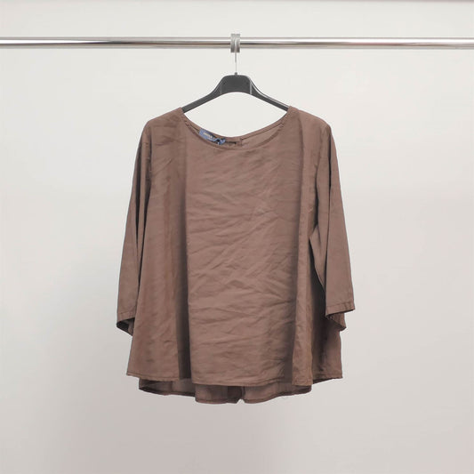 Blouse fluide manches 3/4 col rond TDM60925-8