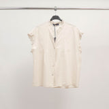 Blouse en coton manches volantées TDM38025