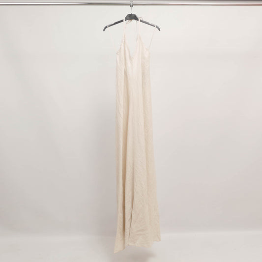 Robe dos nu en lin à fines bretelles TDM16620