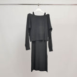 Ensemble Robe Débardeur et Pull Oversize 2-en-1 HYD110