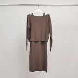 Ensemble Robe Débardeur et Pull Oversize 2-en-1 HYD110