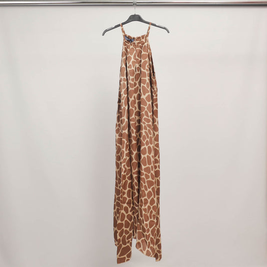 Robe longue imprimé girafe dos nu TDMK513-10