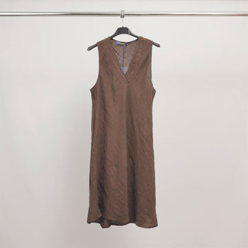 Robe en lin col V sans manches TDM65725