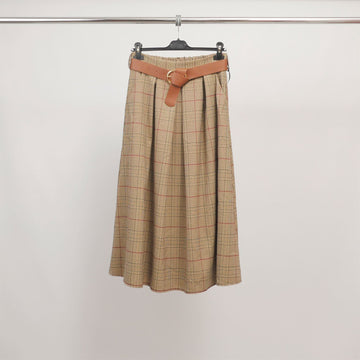 Jupe midi prince-de-galles ceinturée TDM52123-10