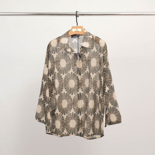 Chemise voile imprimé marguerite DB14609