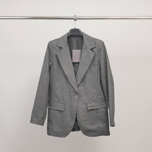 Blazer à carreaux classique en matière stretch  TDM55320-8