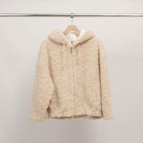 Blouson capuche en laine bouclette DSY25023