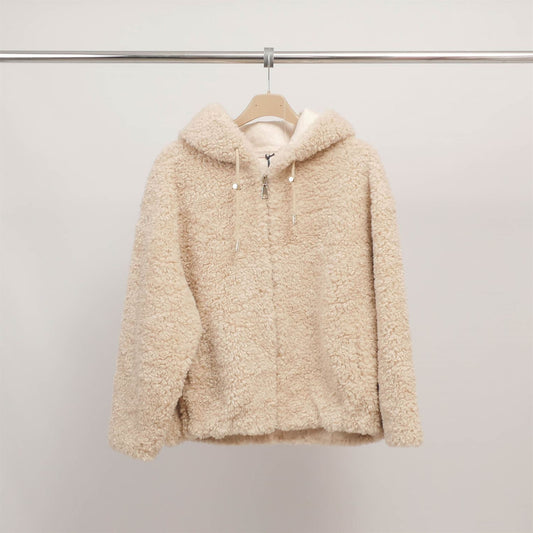 Blouson capuche en laine bouclette DSY25023