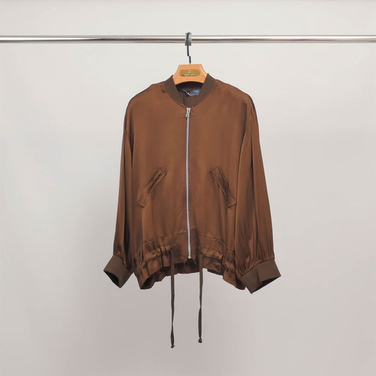 Veste bomber fluide zippée satinée DB93021VS