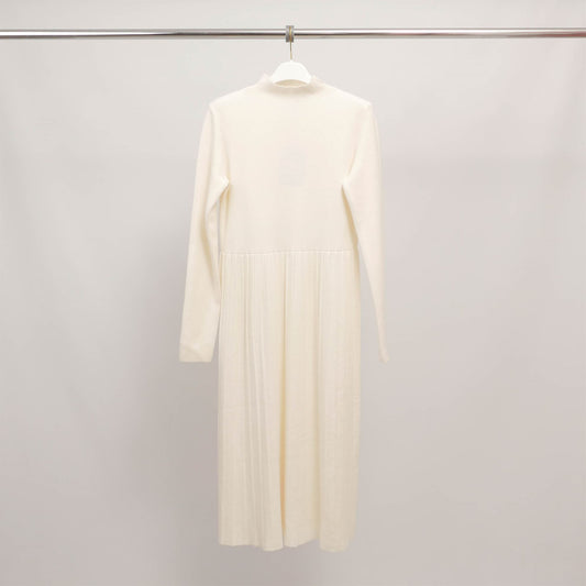 Robe midi col montant en maille plissée HY11226