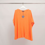 Sleeveless V-neck poncho in soft knit YF67035