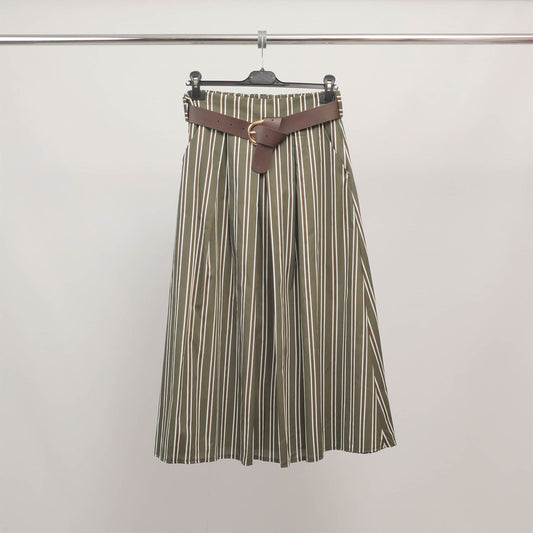 Jupe midi à rayures ceinturée TDM52123-24