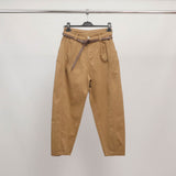High-waisted trousers with studded belt CVA825632