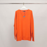 Pull col V ample en maille douce YF56002