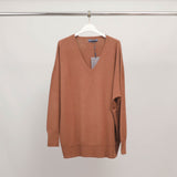 Pull col V ample en maille douce YF56002
