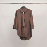 Chemise à nœud bijou manches longues TDM71025