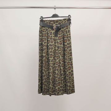 Jupe midi plissée imprimé léopard avec ceinture TDM52123-9