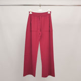 Wide-leg soft knit trousers with patch pockets YF570188