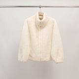 Faux fur jacket with zip-up stand-up collar DSY25019