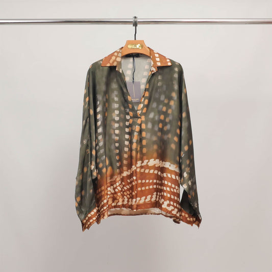 Tunique imprimée fluide col ouvert KD9233VS-28