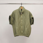 Load image into Gallery viewer, Short-sleeved quilted zip-up jacket DB14679